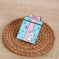 Cute Dog Gift Box Enamel Pin