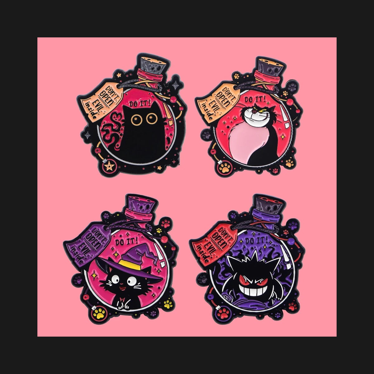 Creepy Creature Enamel Pin Set