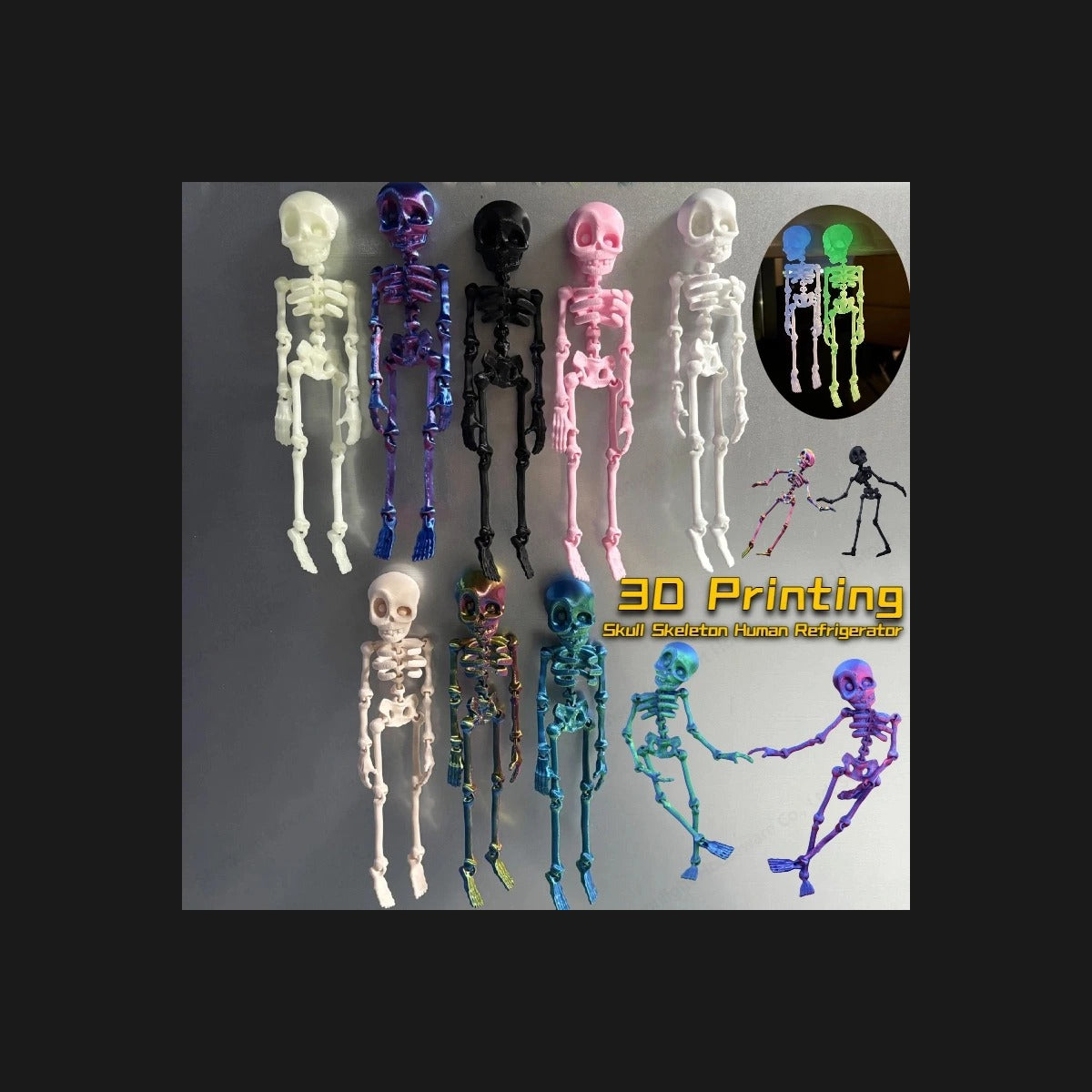 Eerie 3D-Printed Mini Skeleton Figures