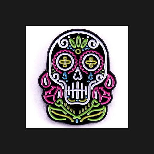 Colorful Sugar Skull Enamel Pin
