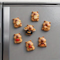 Kawaii Bear Food-Themed Fridge Magnets Set