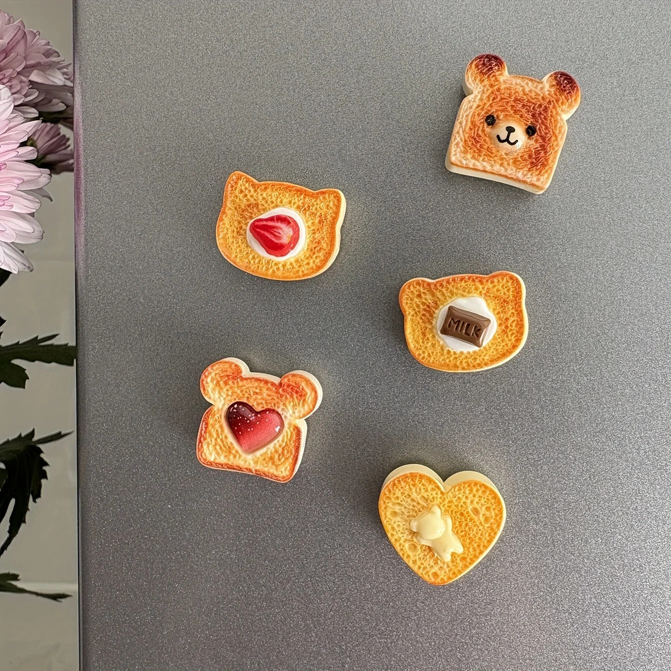 Kawaii Animal Toast Magnets Set