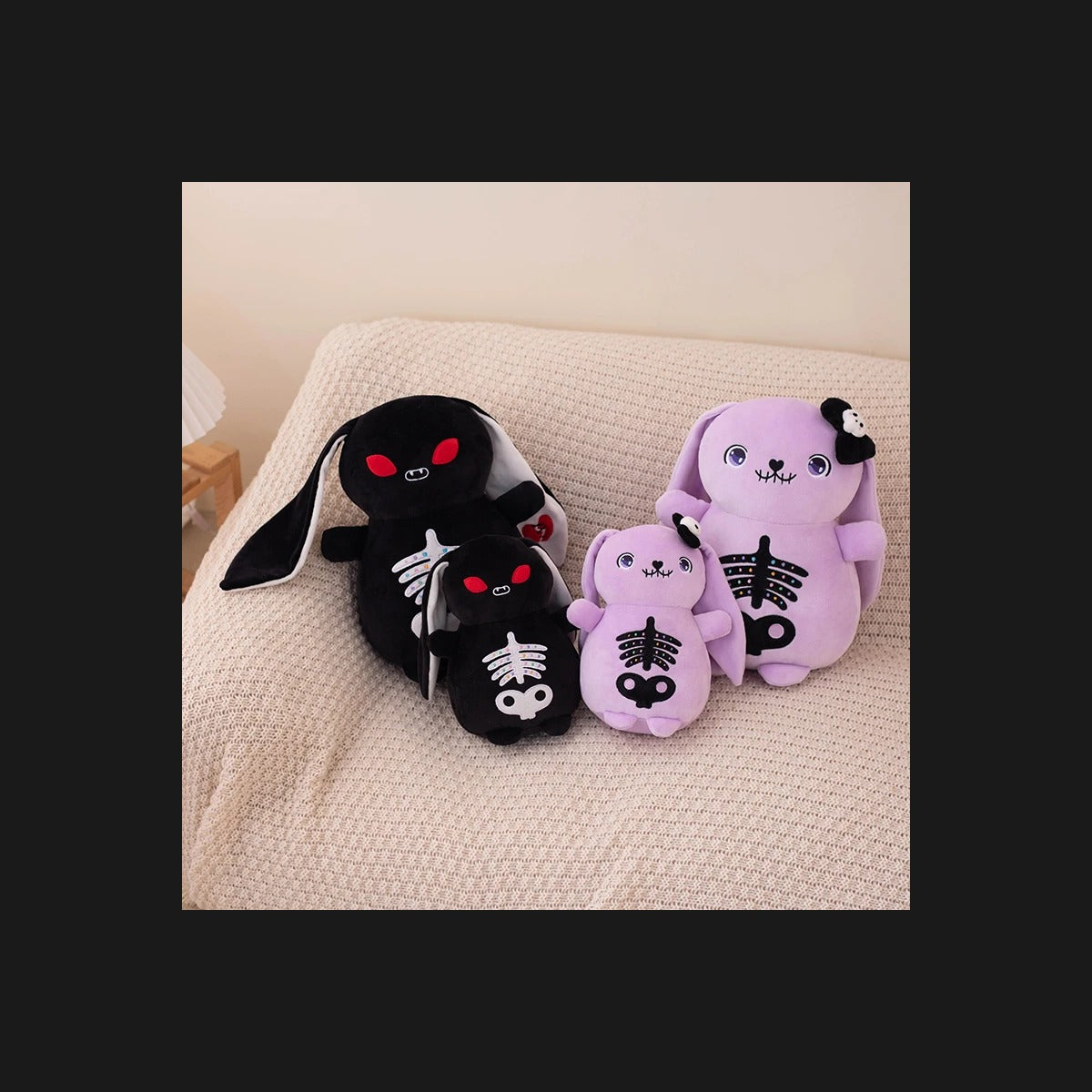 Adorable Skeleton Bunny Plush Set