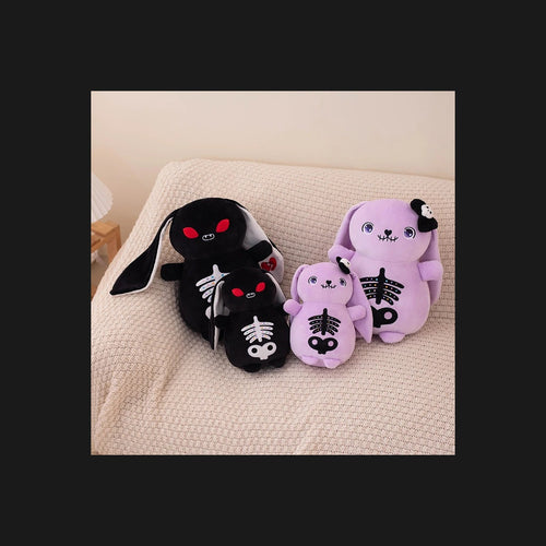 Adorable Skeleton Bunny Plush Set