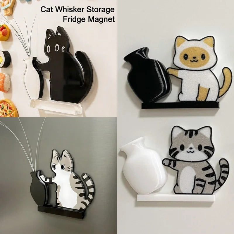 Cute Cat Whisker Storage Fridge Magnet Set