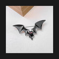 Creepy Bat Enamel Pin with Sinister Red Eyes