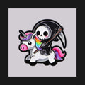 Creepy Reaper Riding Unicorn Mini Toy
