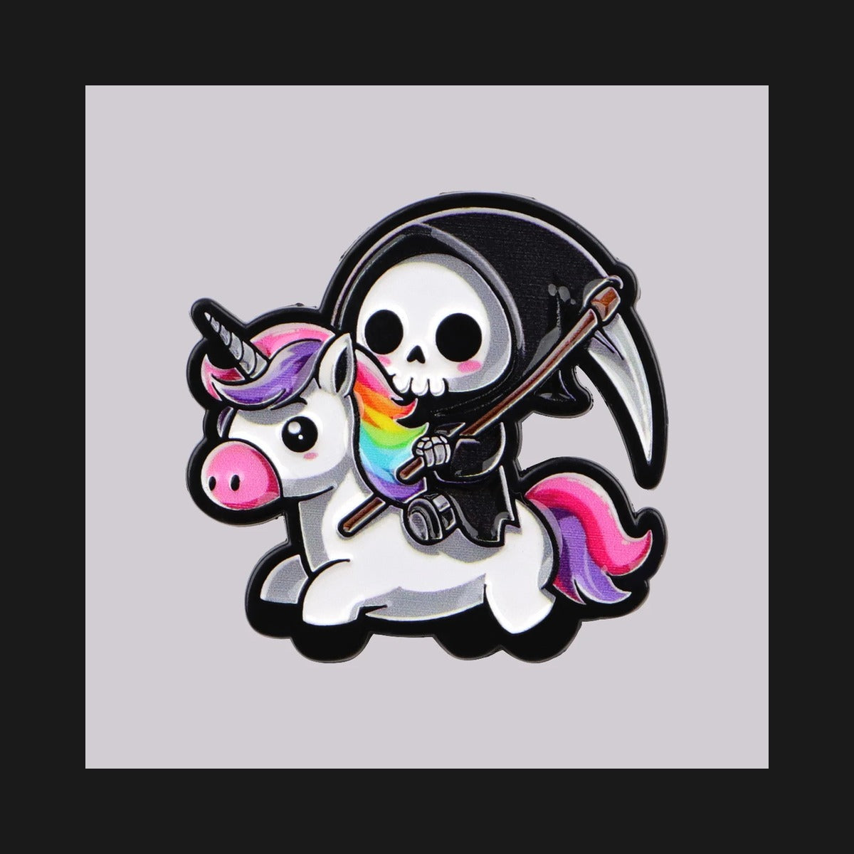 Creepy Reaper Riding Unicorn Mini Toy