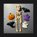 Charming Mini Skeleton with Eerie Halloween Friends