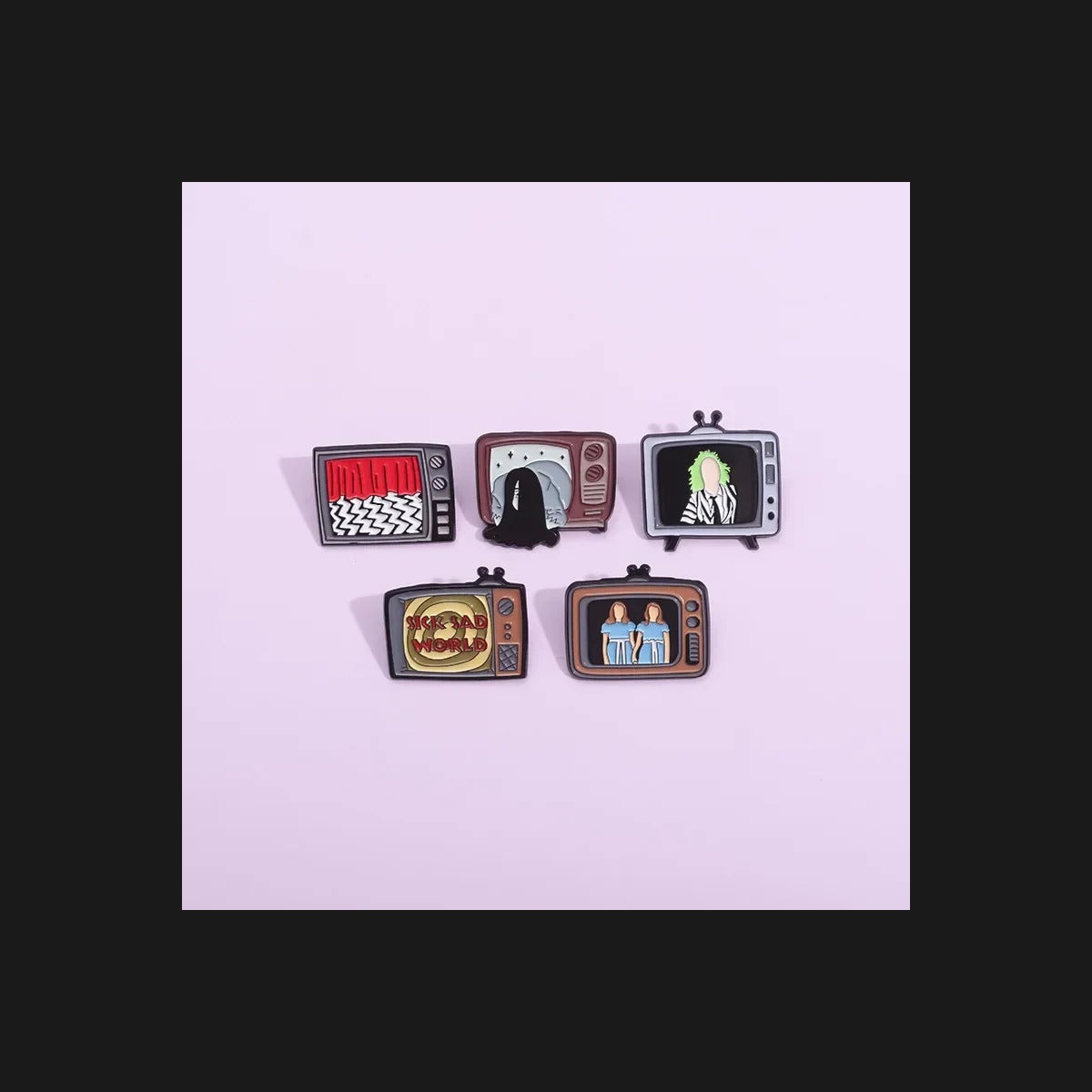 Vintage TV Enamel Pin Set