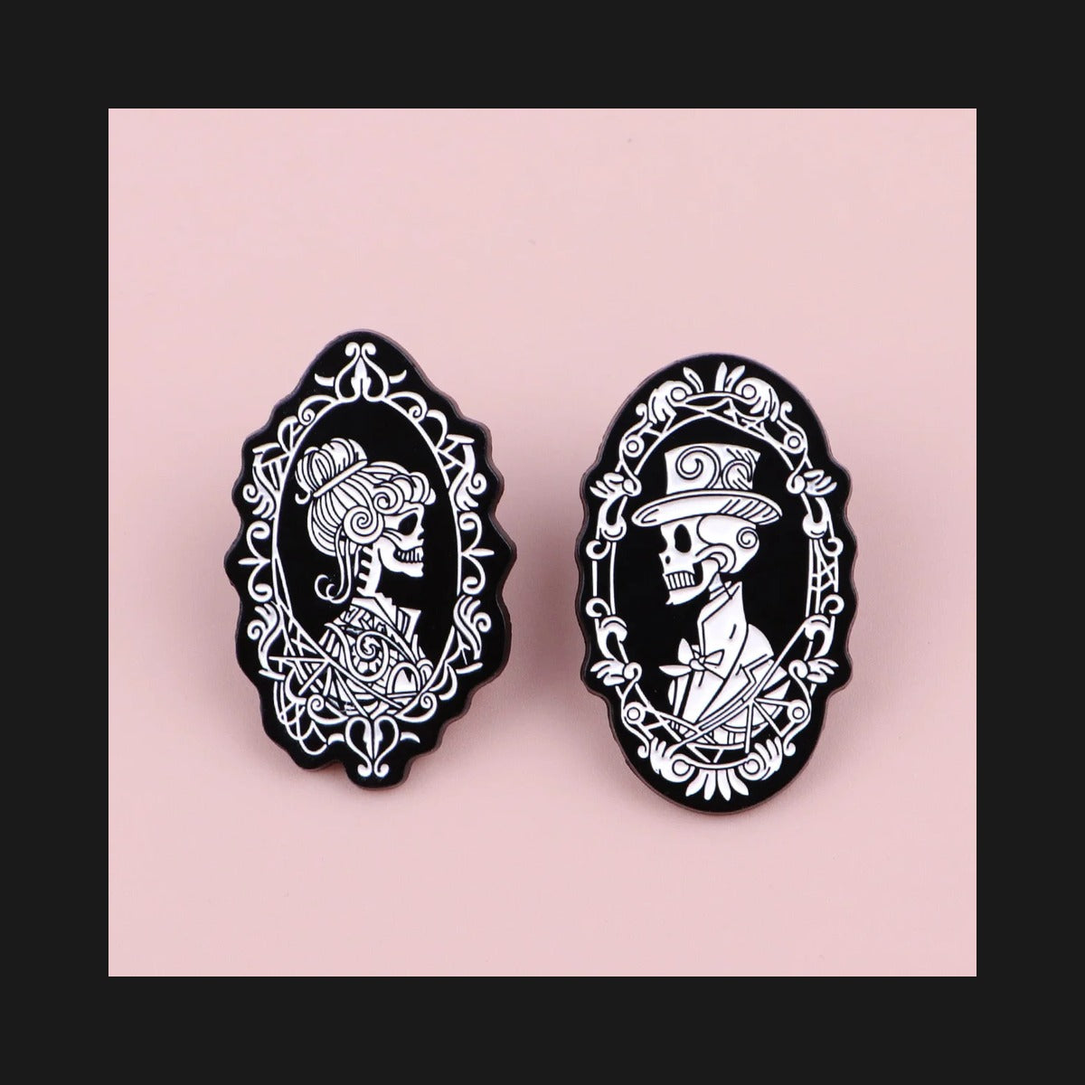 Cursed Couple Skeleton Enamel Pins