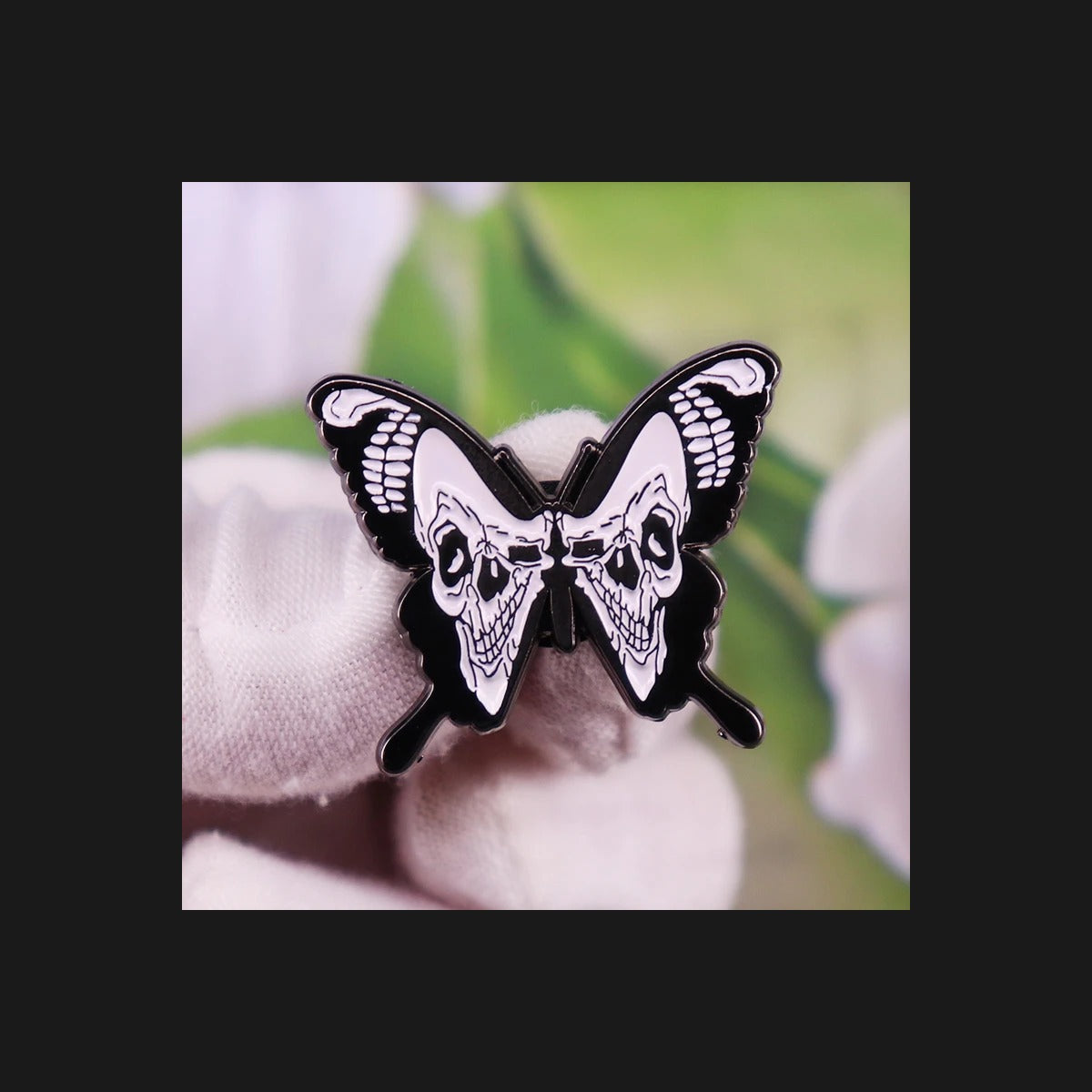 Cursed Butterfly Skull Enamel Pin