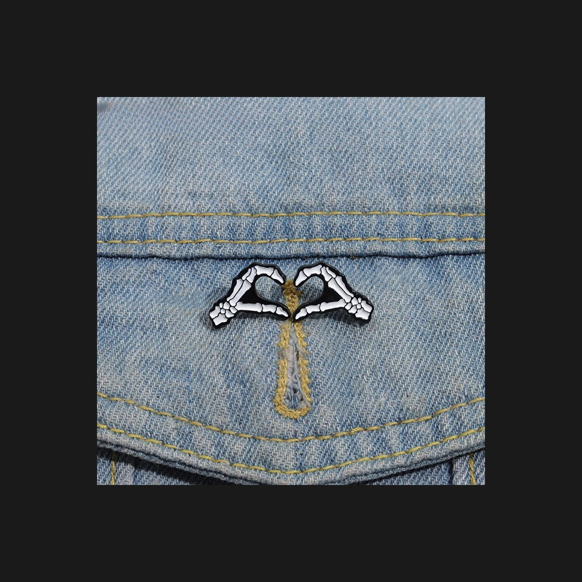 Creepy Skeleton Hands Enamel Pin