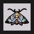 Macabre Moth with Skull Sticker