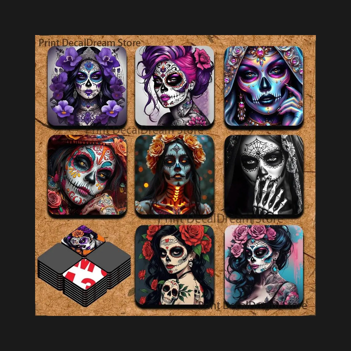 Hauntingly Beautiful Skull Sticker Set