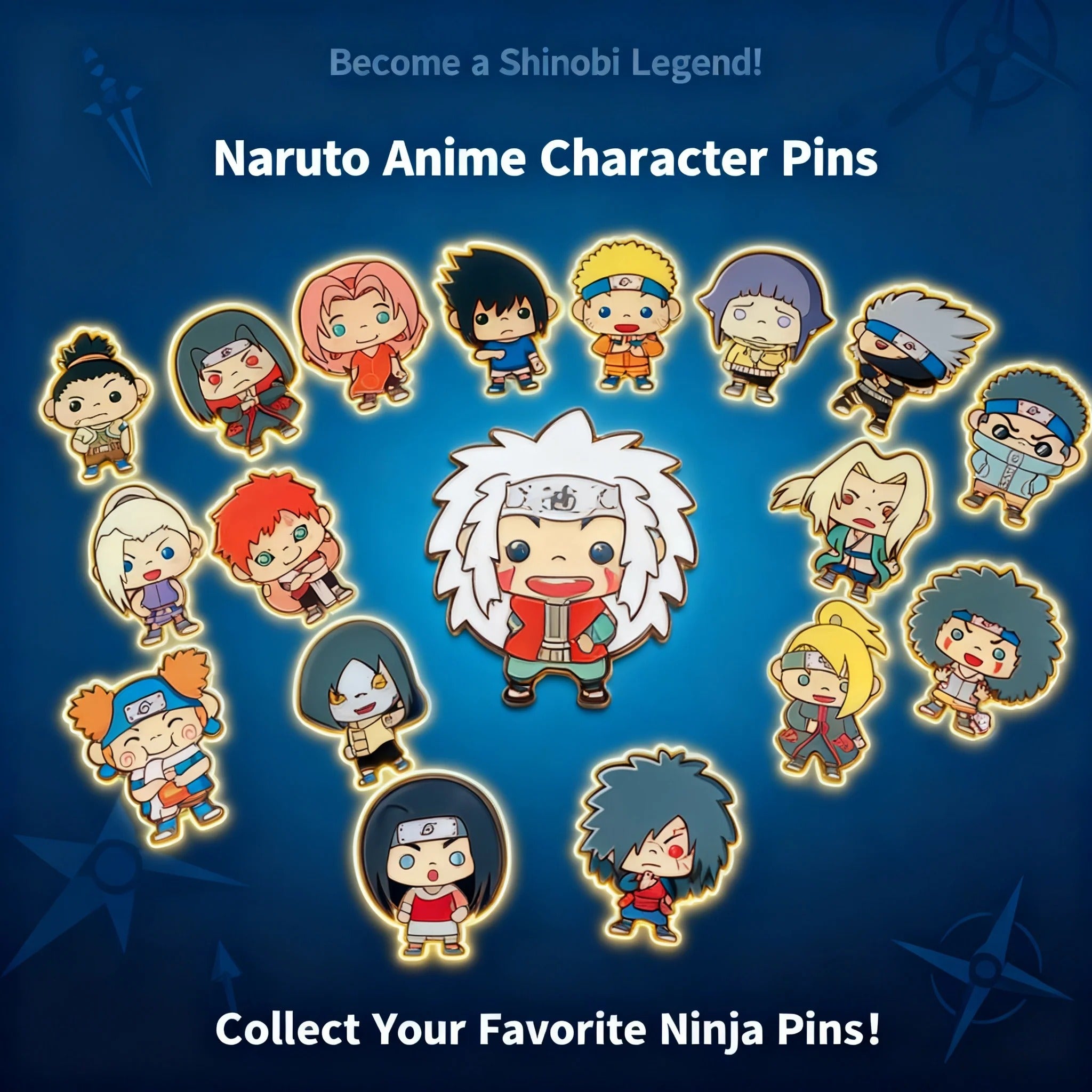 Naruto Anime Character Enamel Pin Set