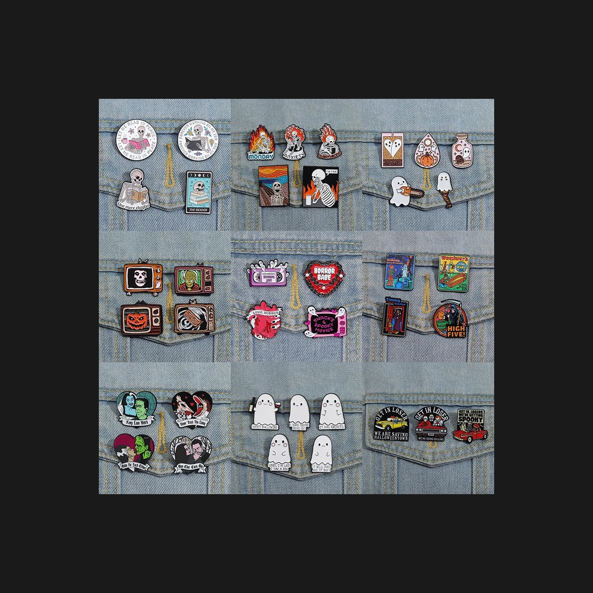 Creepy Ghost Enamel Pin Set